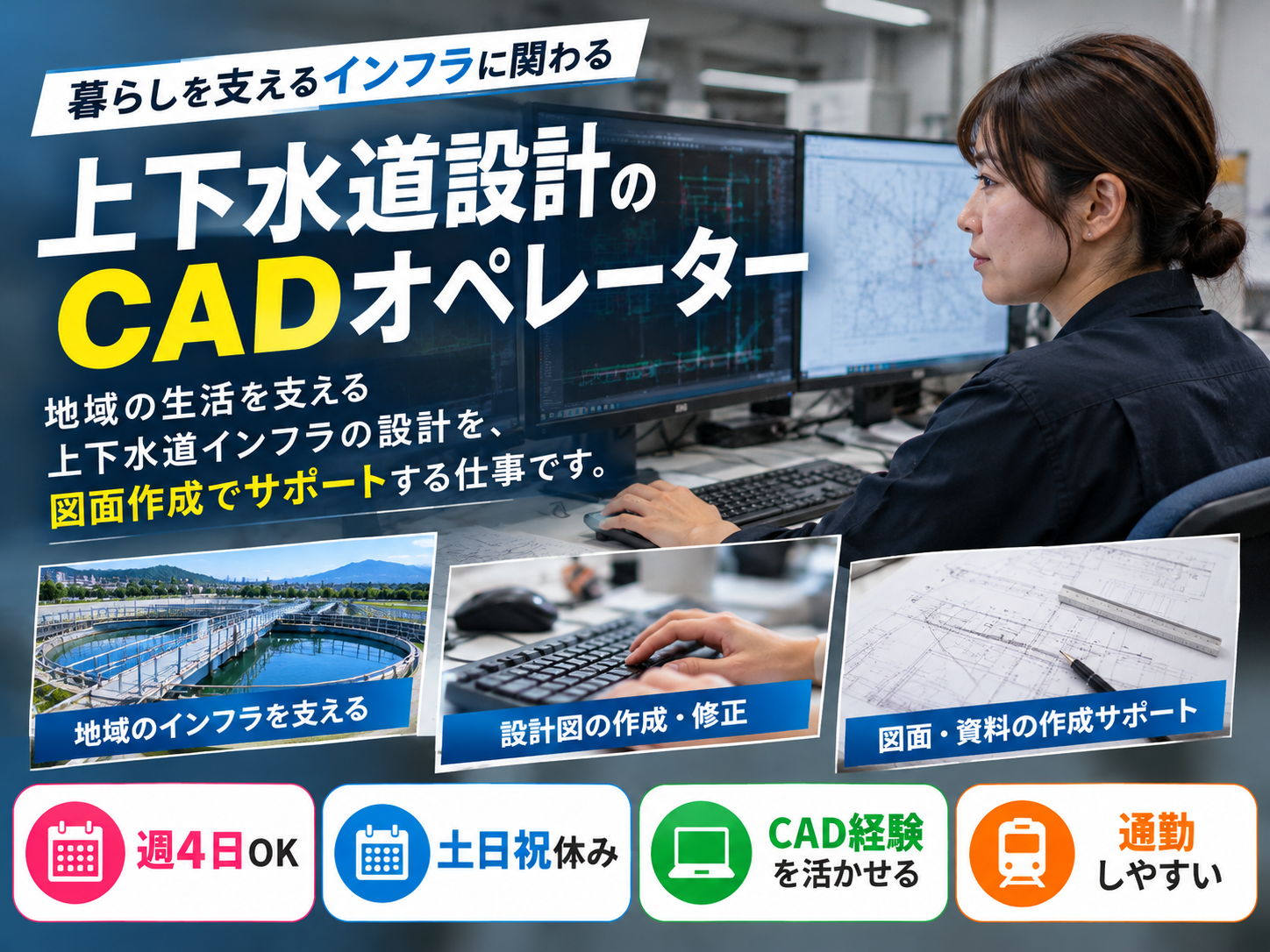 テクアス設備株式会社のパート 土木設計士求人イメージ